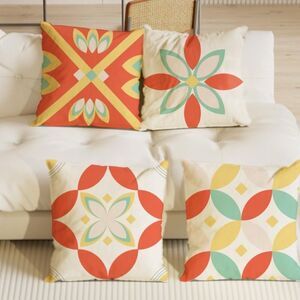Throw Pillow Covers 16 X 16 Inch Pillow Cover 40 X 40 Cm Set Of 4 Colorful